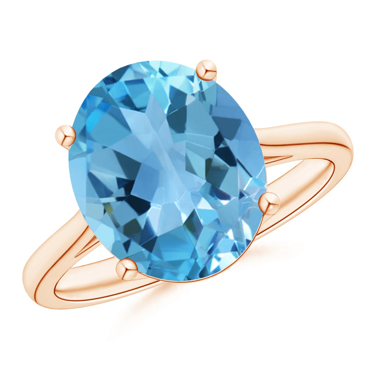 AA - Swiss Blue Topaz / 5.6 CT / 14 KT Rose Gold