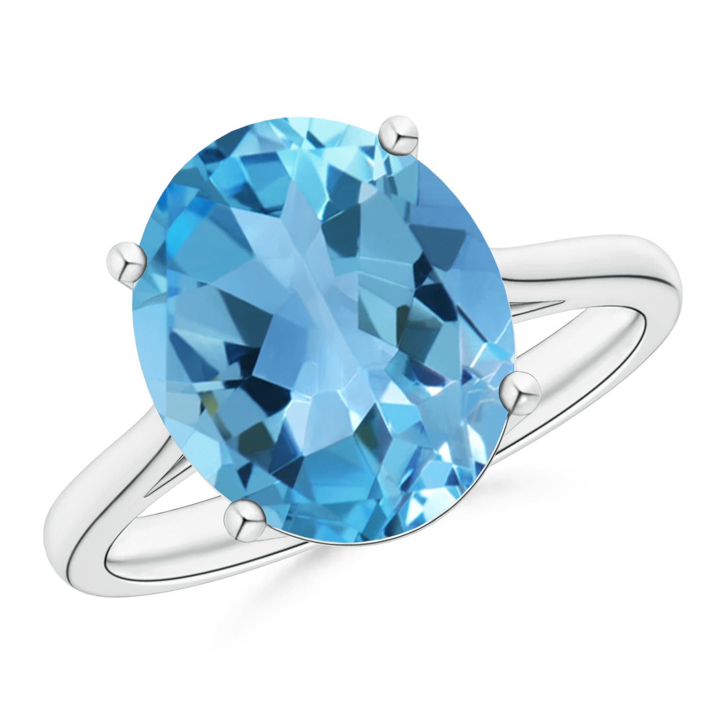 AA - Swiss Blue Topaz / 5.6 CT / 14 KT White Gold