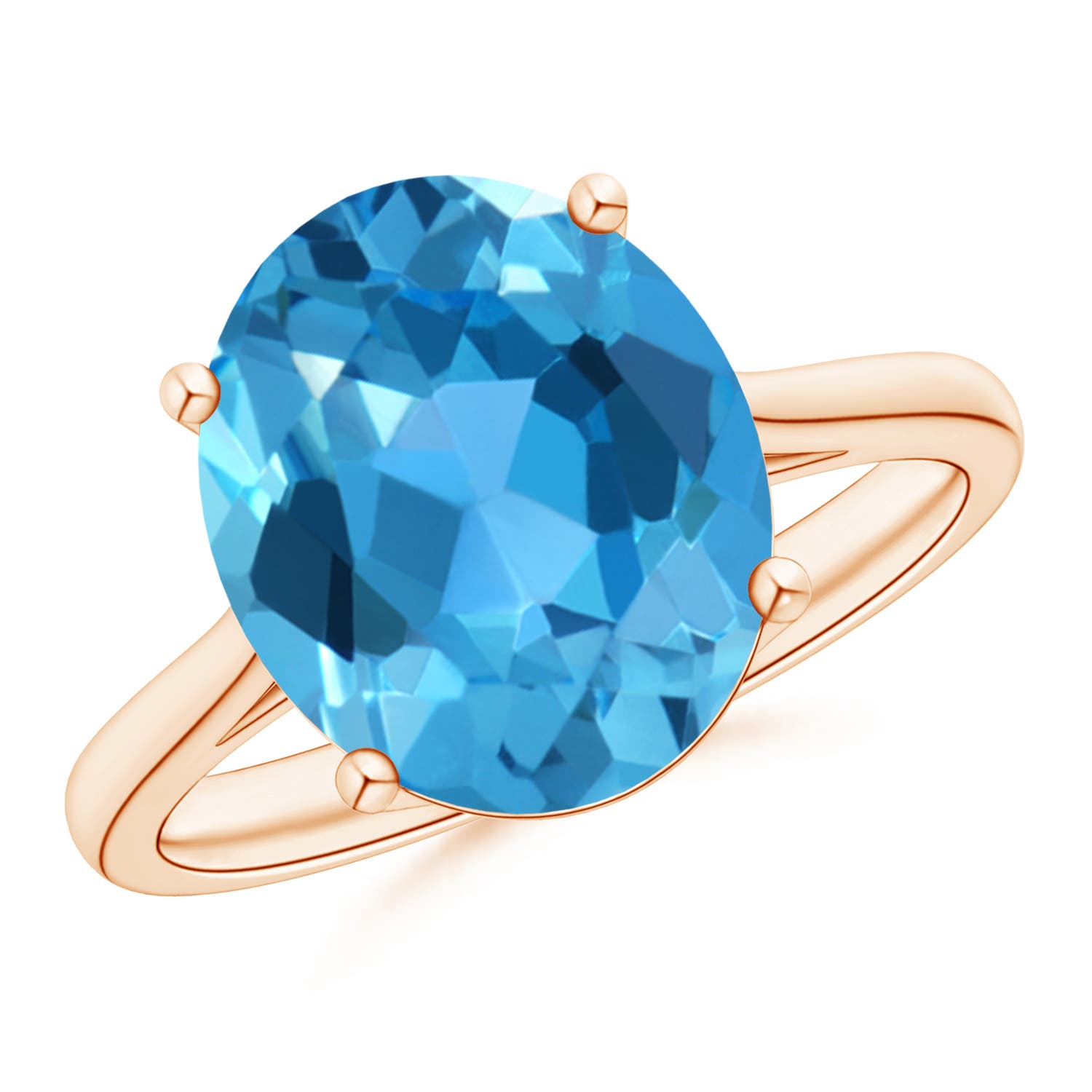 AAA - Swiss Blue Topaz / 5.6 CT / 14 KT Rose Gold