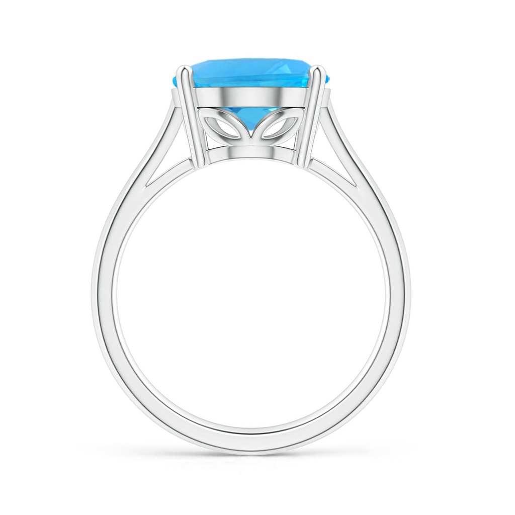 12x10mm AAA Oval Solitaire Swiss Blue Topaz Cocktail Ring in White Gold - side 199