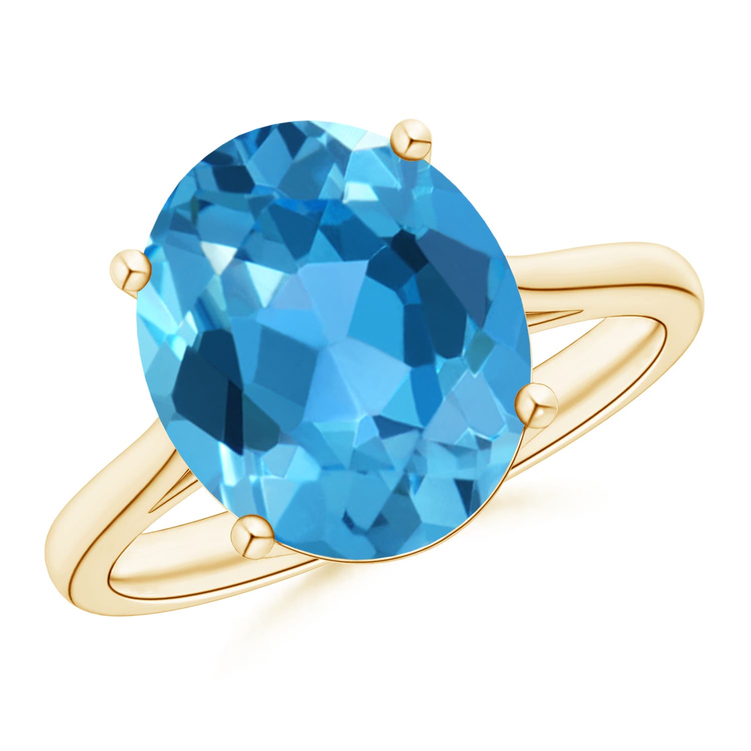 AAA - Swiss Blue Topaz / 5.6 CT / 14 KT Yellow Gold