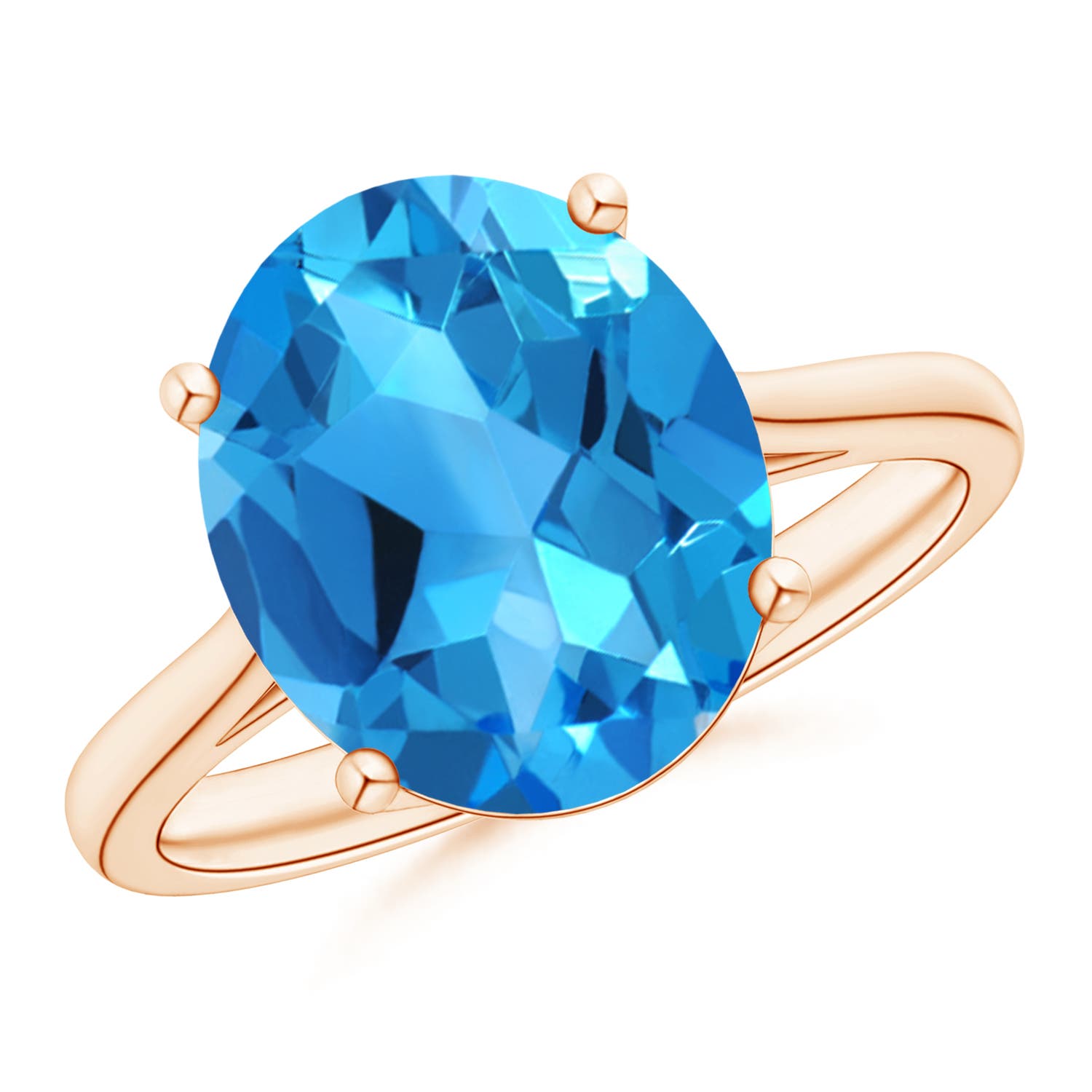 AAAA - Swiss Blue Topaz / 5.6 CT / 14 KT Rose Gold