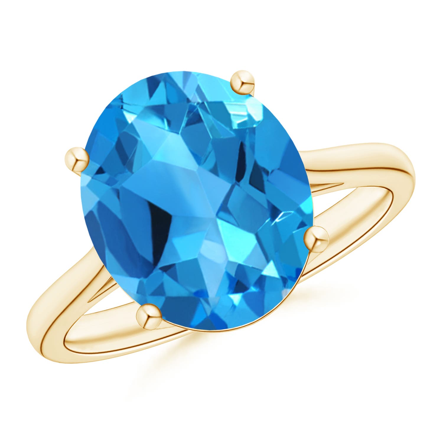 AAAA - Swiss Blue Topaz / 5.6 CT / 14 KT Yellow Gold