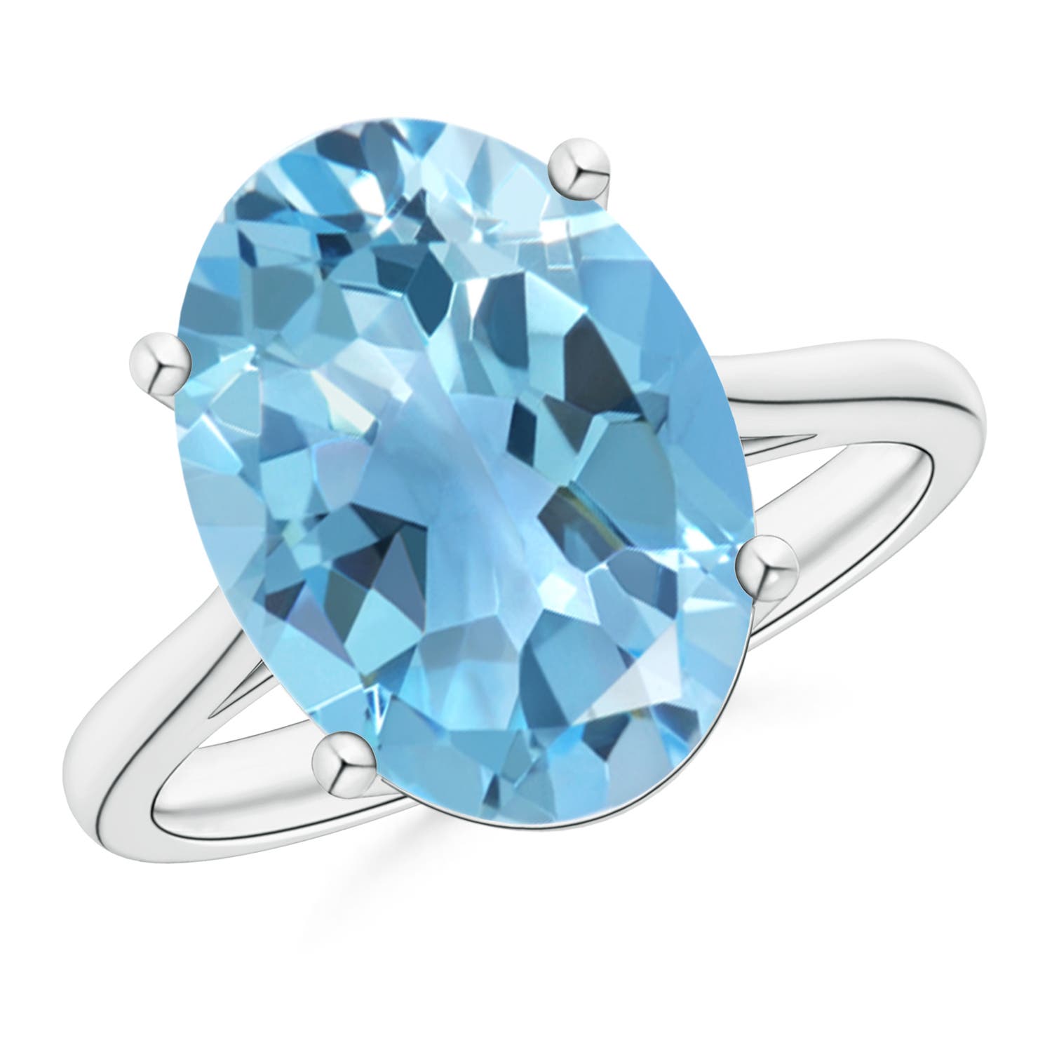 A - Swiss Blue Topaz / 7.2 CT / 14 KT White Gold