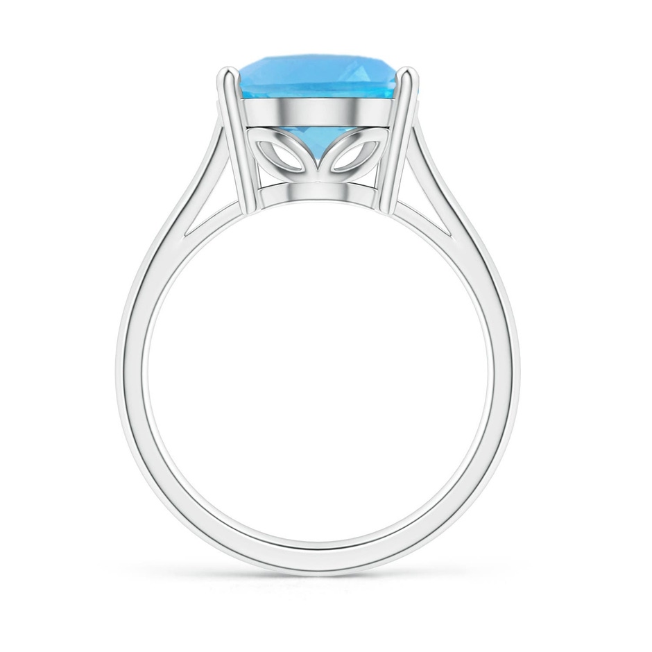 14x10mm AA Oval Solitaire Swiss Blue Topaz Cocktail Ring in S999 Silver side 199
