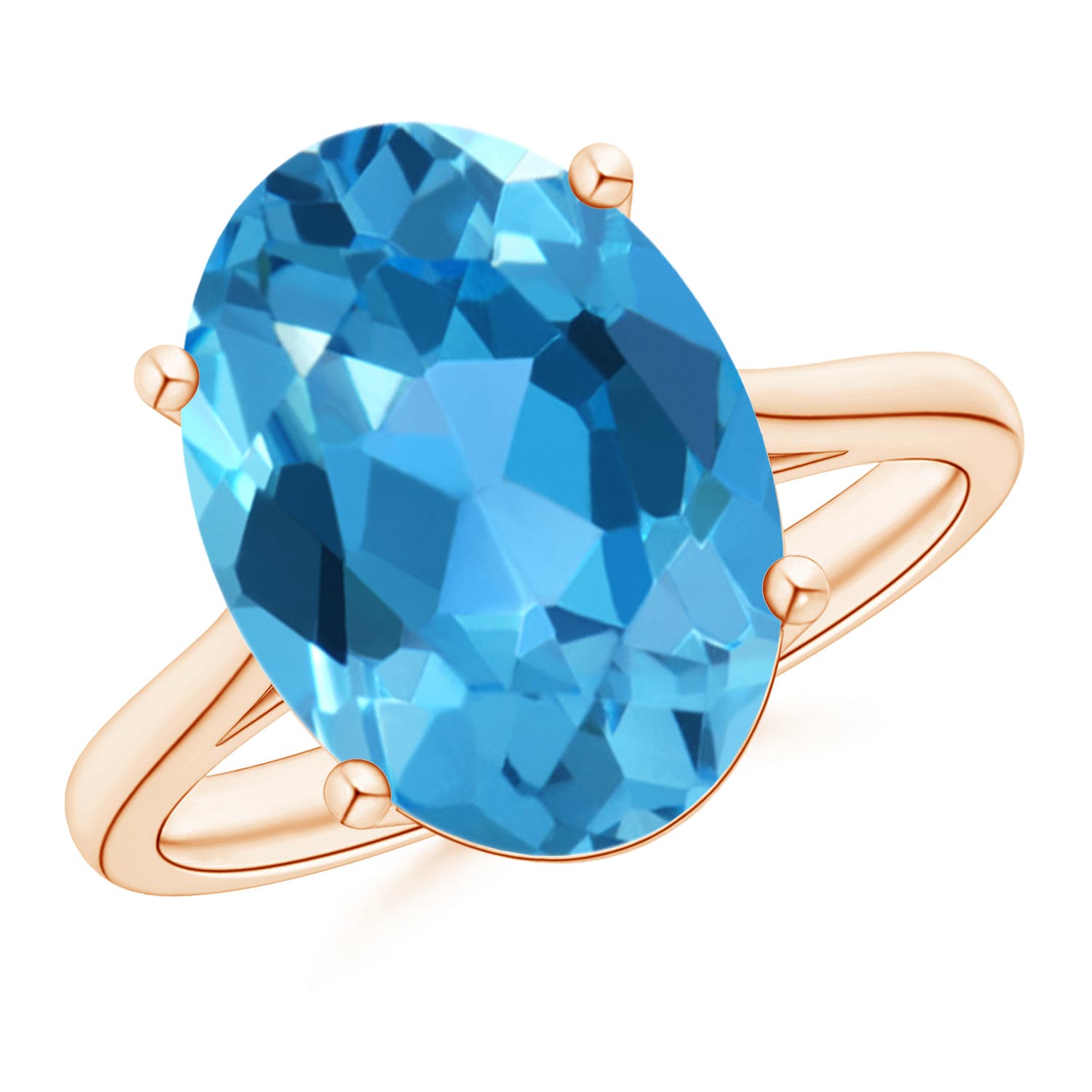 AAA - Swiss Blue Topaz / 7.2 CT / 14 KT Rose Gold