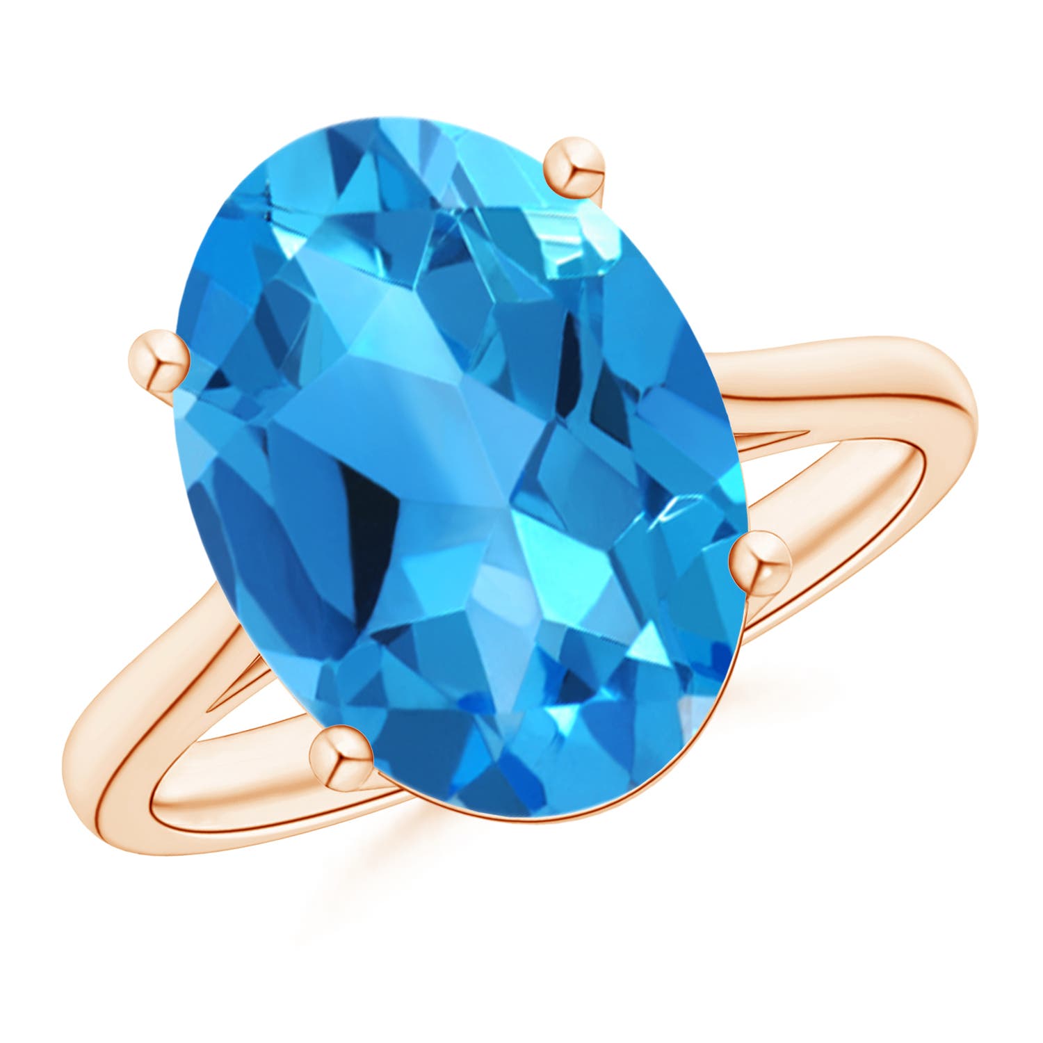 AAAA - Swiss Blue Topaz / 7.2 CT / 14 KT Rose Gold