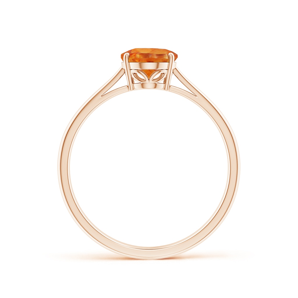 8x6mm AA Oval Solitaire Spessartite Cocktail Ring in Rose Gold Side-1