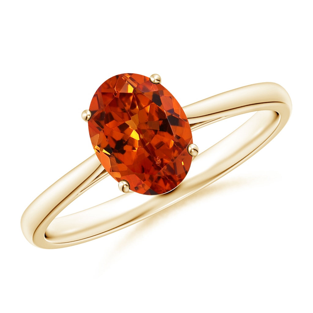 8x6mm AAAA Oval Solitaire Spessartite Cocktail Ring in Yellow Gold