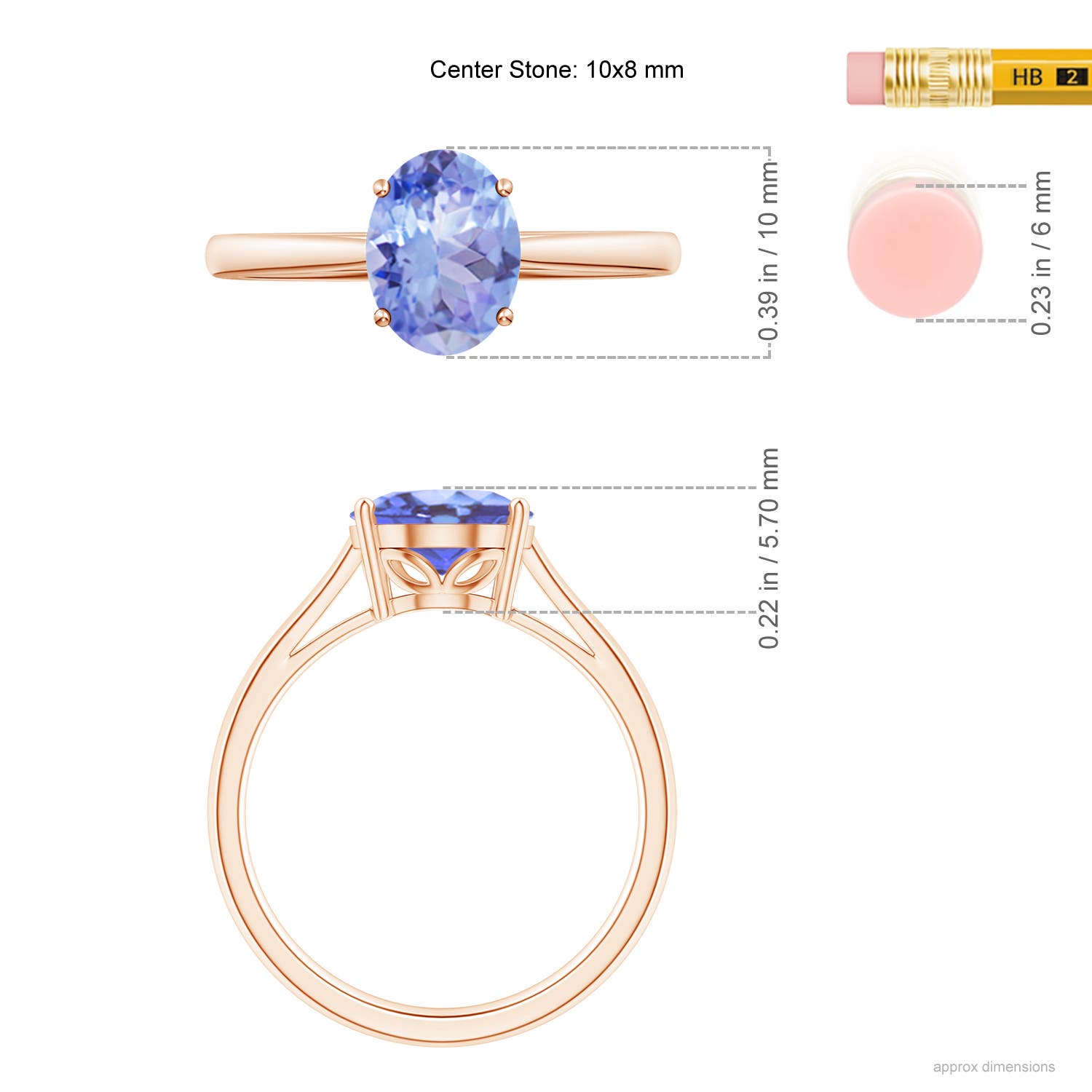 A - Tanzanite / 2.9 CT / 14 KT Rose Gold