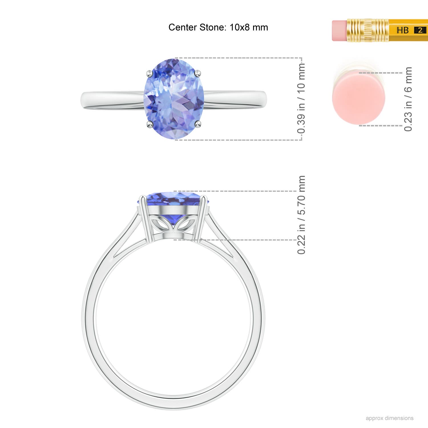 A - Tanzanite / 2.9 CT / 14 KT White Gold