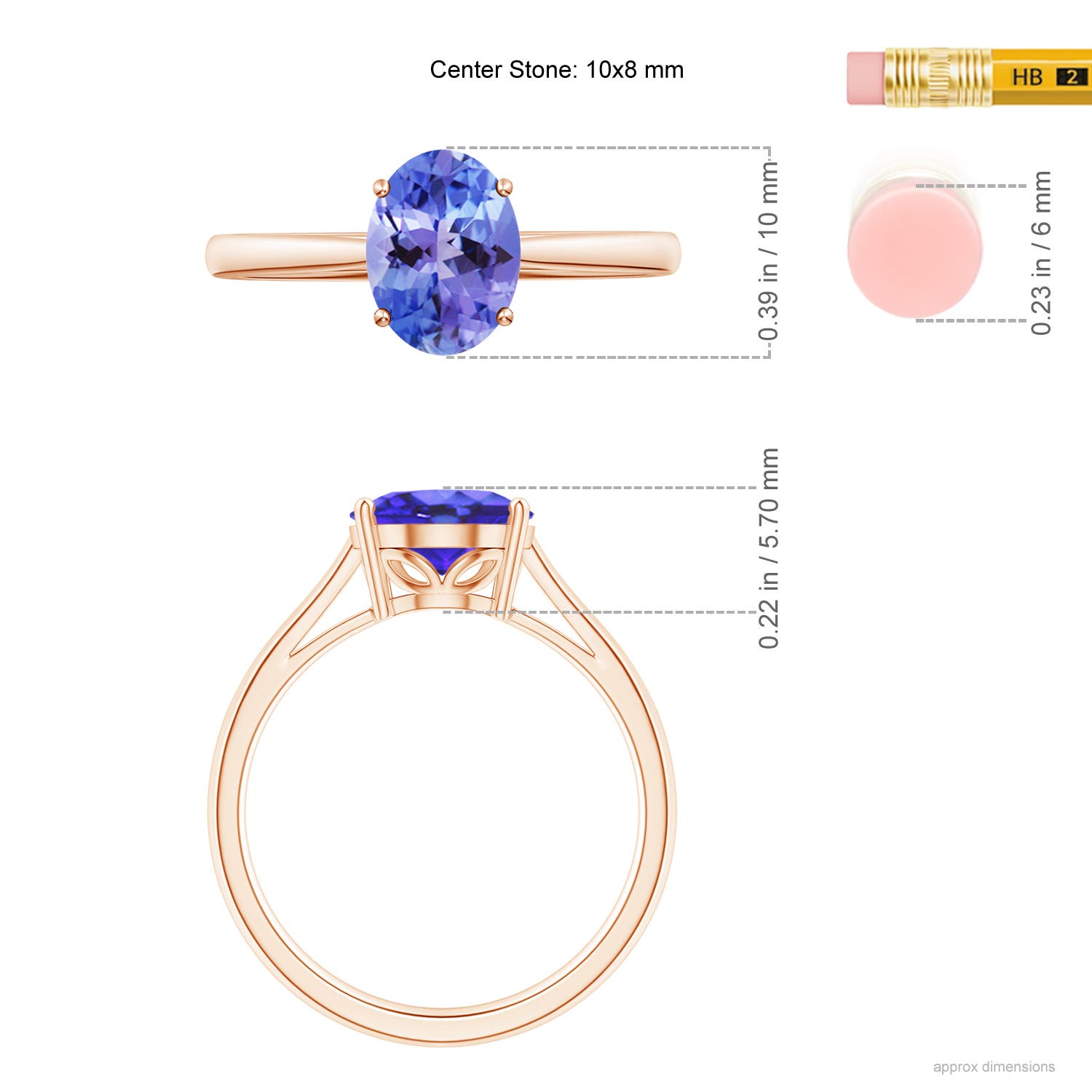 AA - Tanzanite / 2.9 CT / 14 KT Rose Gold