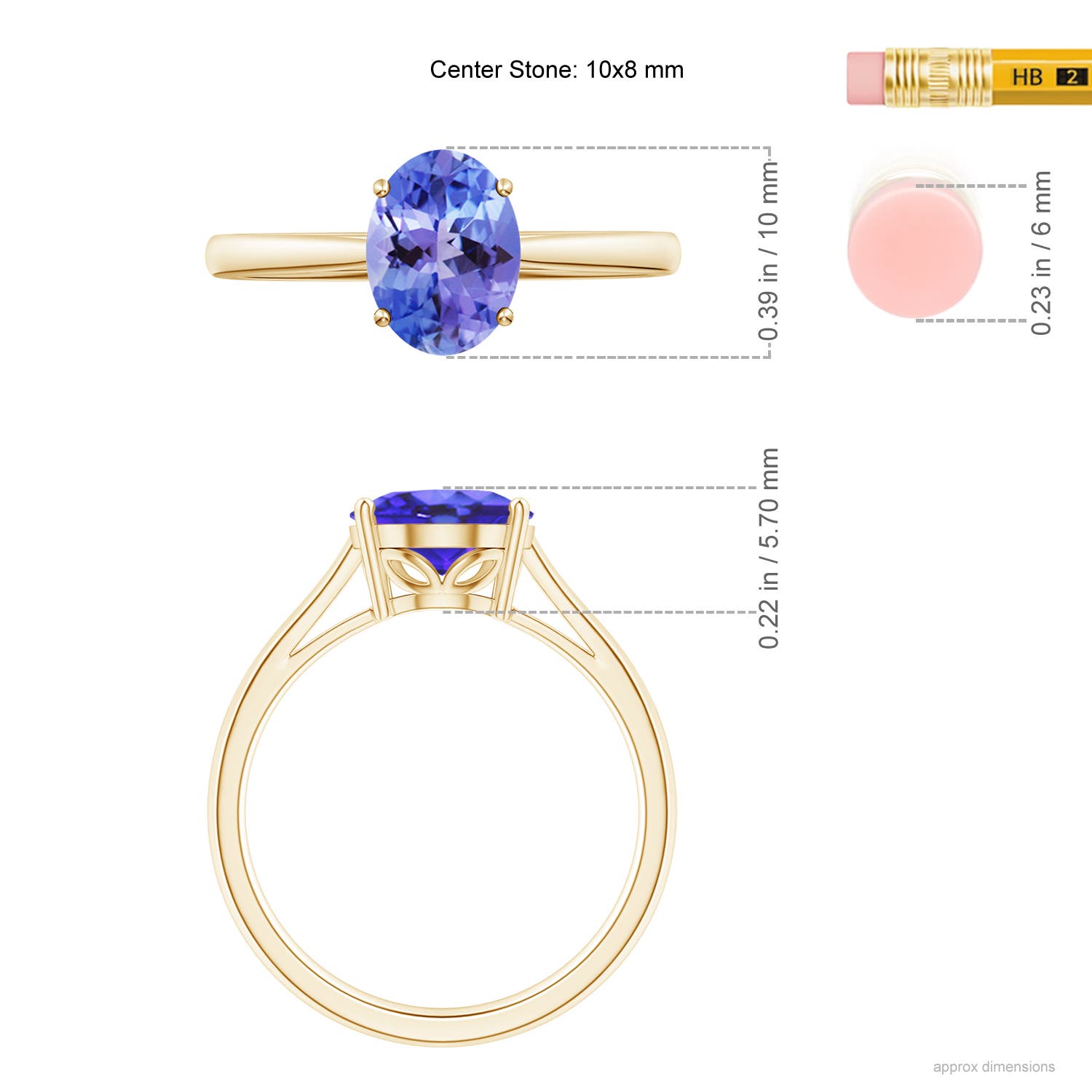 AA - Tanzanite / 2.9 CT / 14 KT Yellow Gold