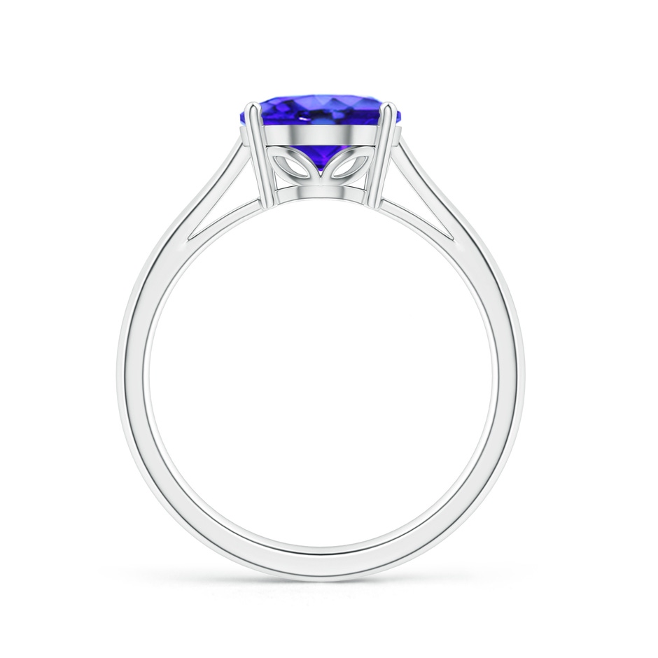 10x8mm AAA Oval Solitaire Tanzanite Cocktail Ring in White Gold side-1