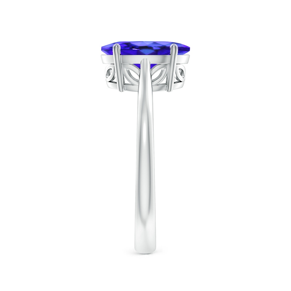 10x8mm AAA Oval Solitaire Tanzanite Cocktail Ring in White Gold side-2