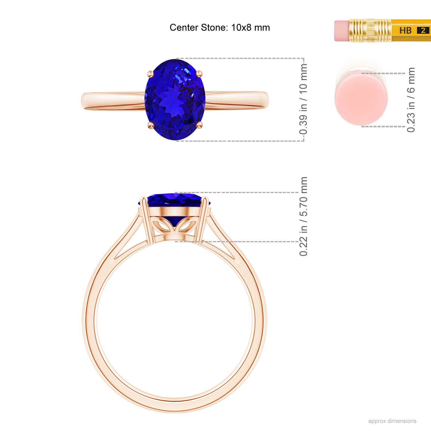 AAAA - Tanzanite / 2.9 CT / 14 KT Rose Gold