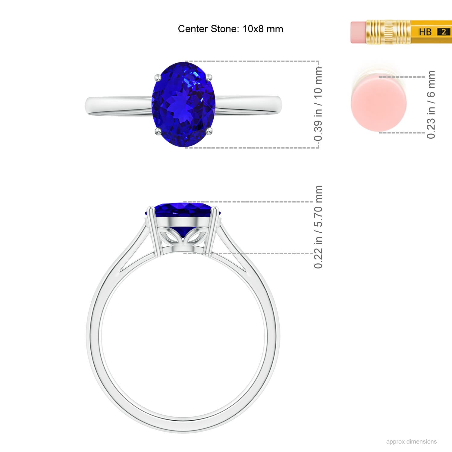 AAAA - Tanzanite / 2.9 CT / 14 KT White Gold