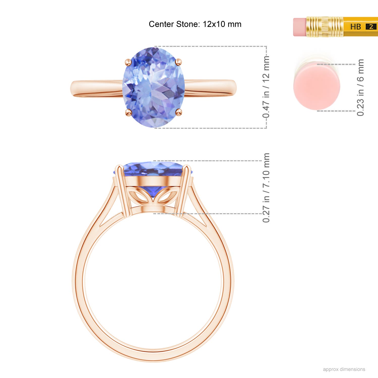 A - Tanzanite / 4.8 CT / 14 KT Rose Gold