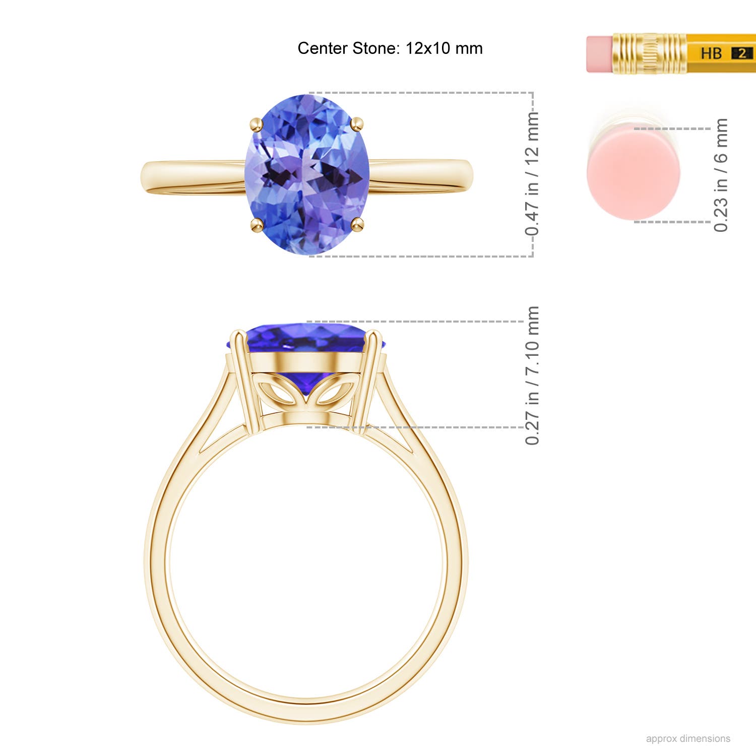 AA - Tanzanite / 4.8 CT / 14 KT Yellow Gold