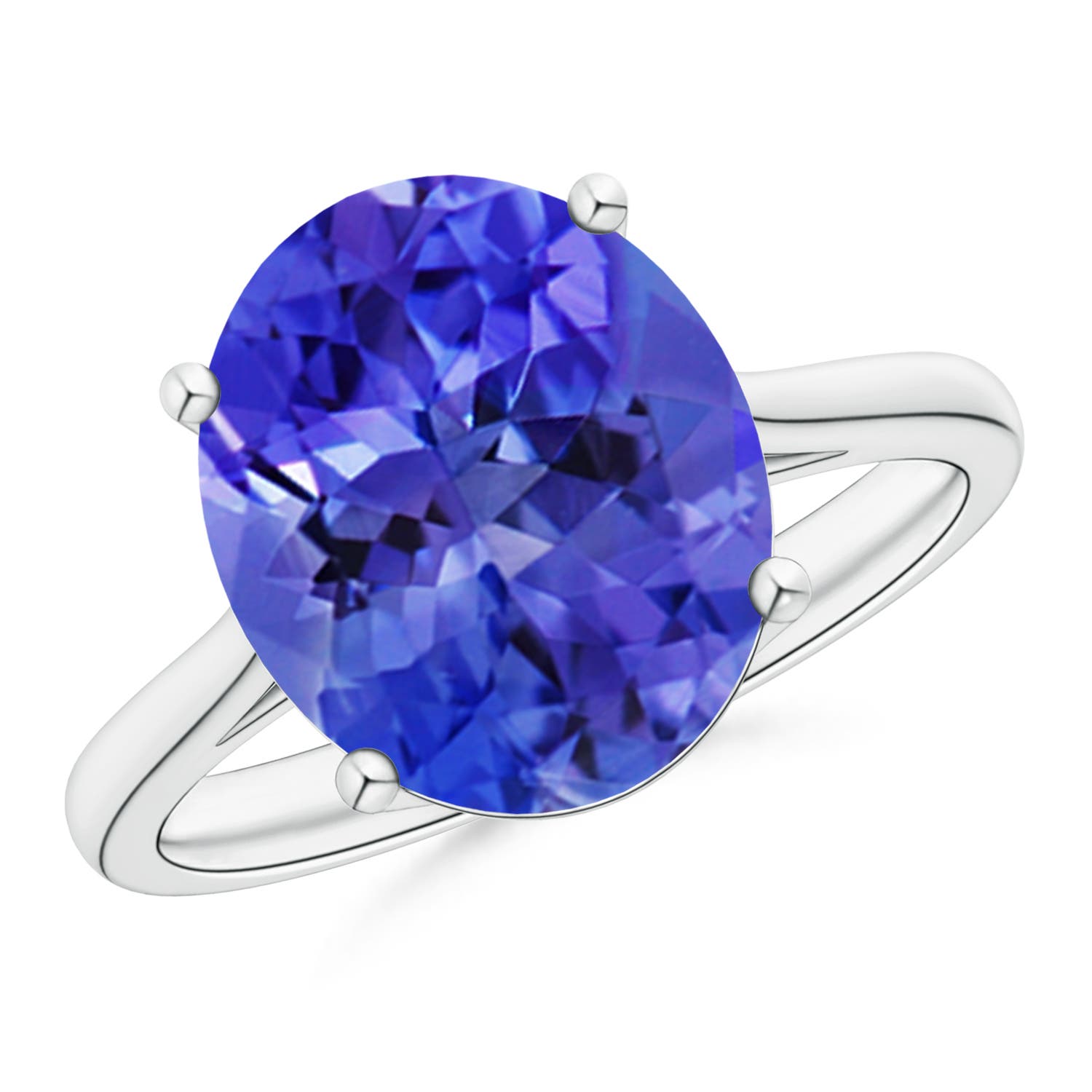 AAA - Tanzanite / 4.8 CT / 14 KT White Gold