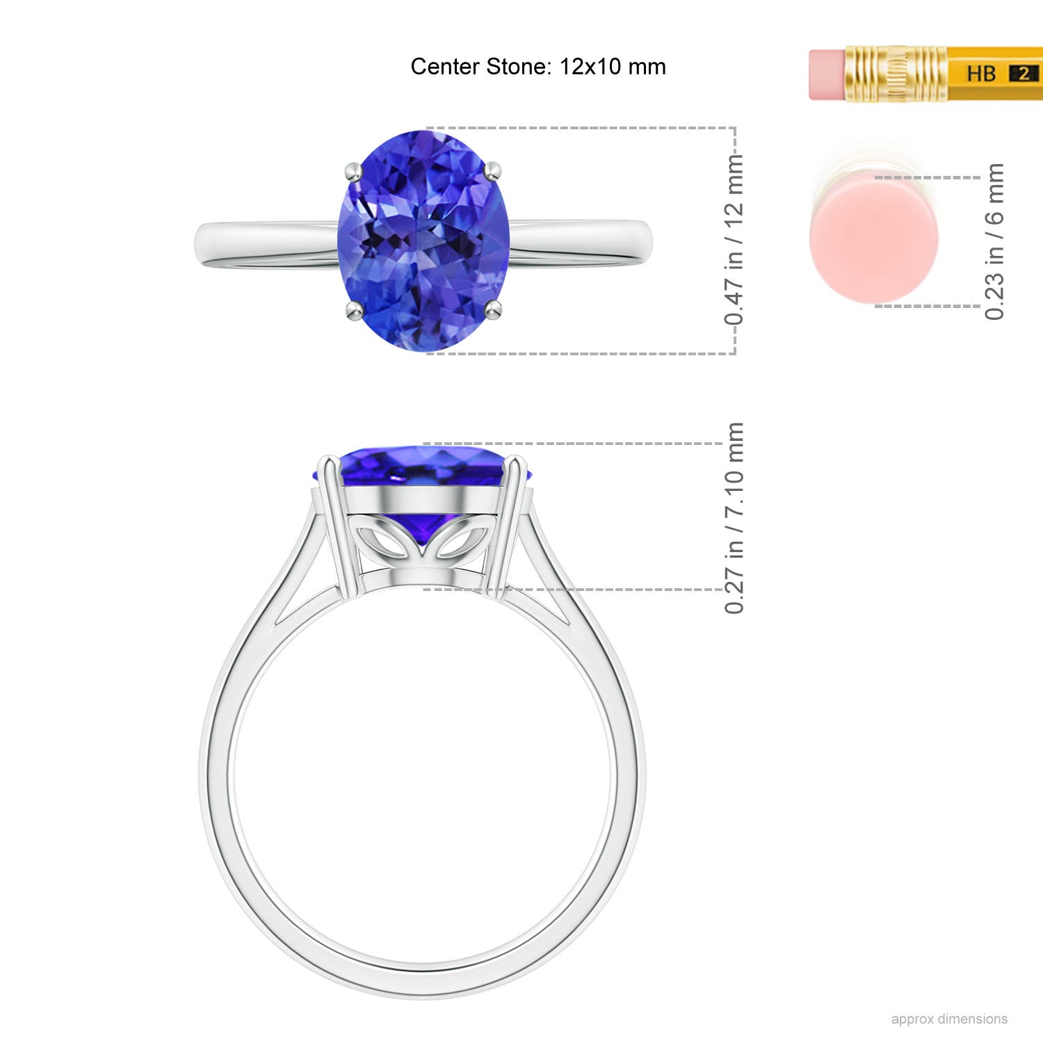 AAA - Tanzanite / 4.8 CT / 14 KT White Gold