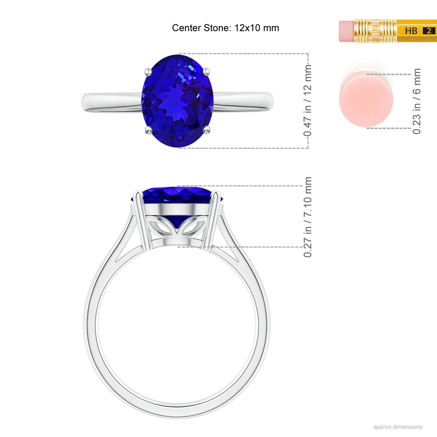 AAAA - Tanzanite / 4.8 CT / 14 KT White Gold