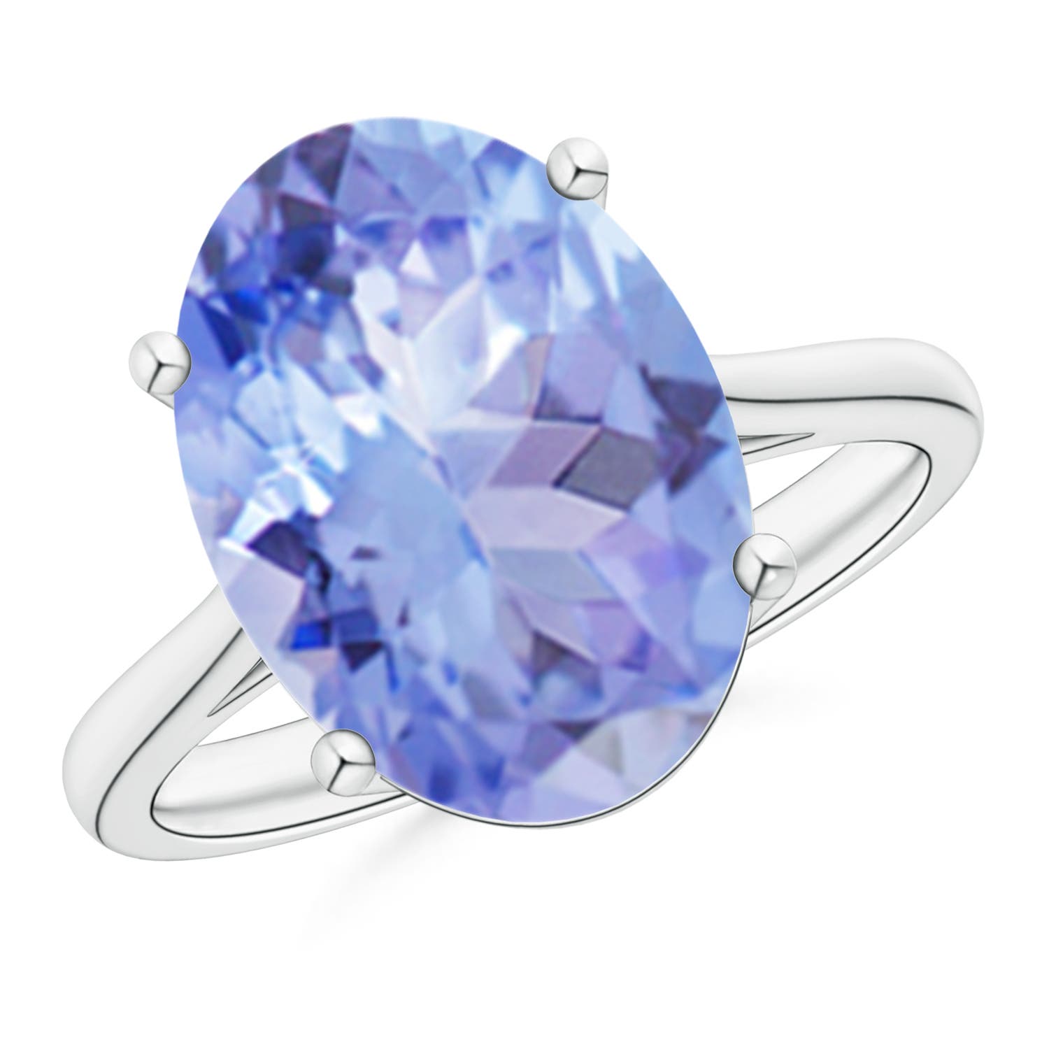 A - Tanzanite / 6 CT / 14 KT White Gold