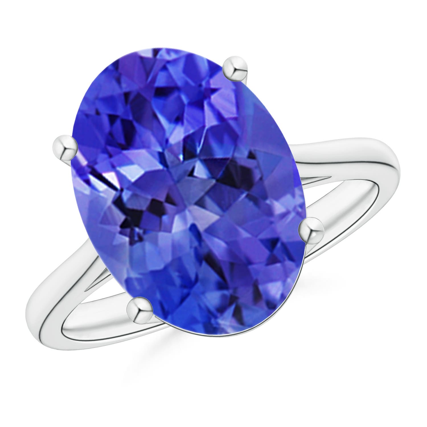 AAA - Tanzanite / 6 CT / 14 KT White Gold