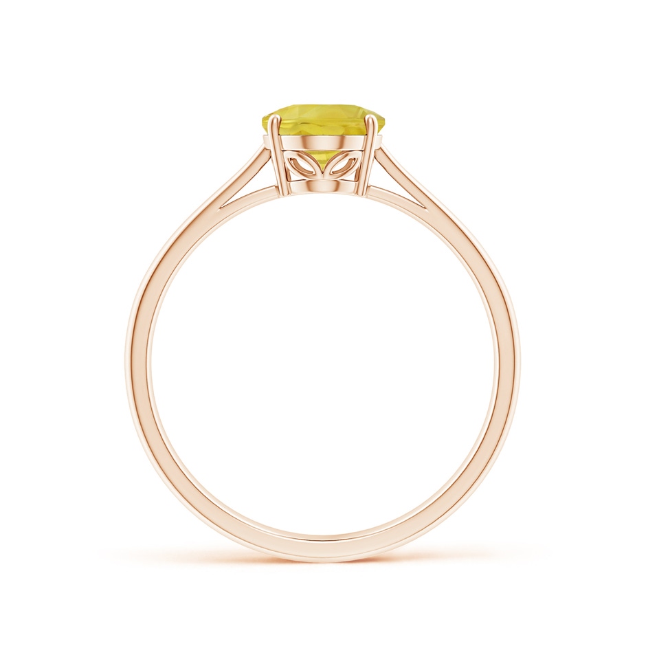 8x6mm A Oval Solitaire Yellow Sapphire Cocktail Ring in Rose Gold side-1