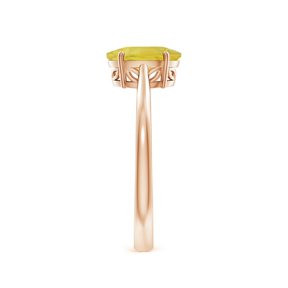 8x6mm A Oval Solitaire Yellow Sapphire Cocktail Ring in Rose Gold side-2