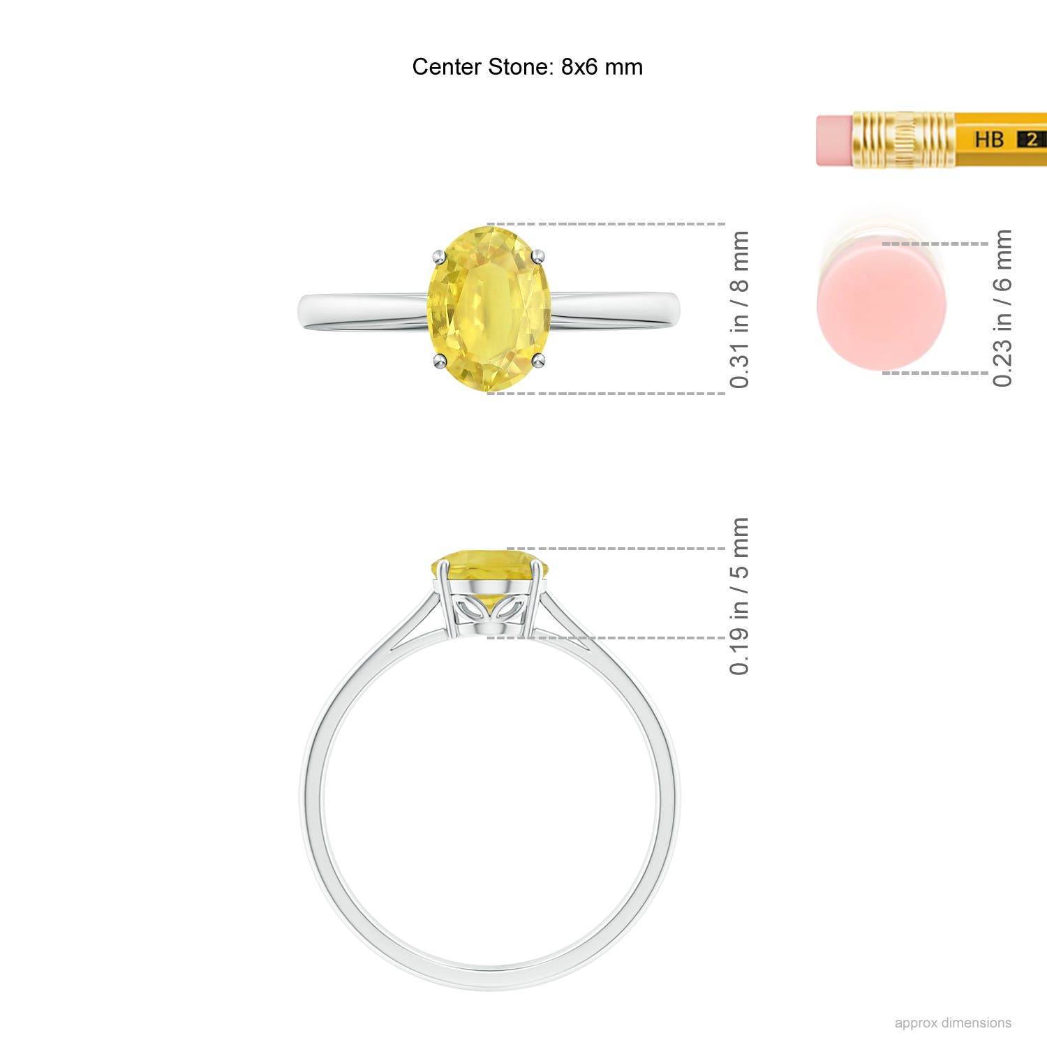 A - Yellow Sapphire / 1.5 CT / 14 KT White Gold