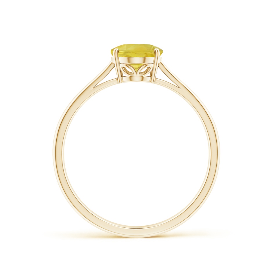 8x6mm A Oval Solitaire Yellow Sapphire Cocktail Ring in Yellow Gold side-1