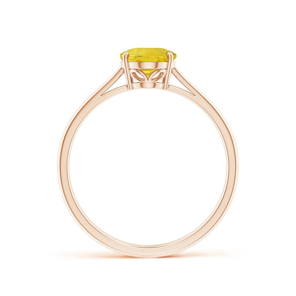 8x6mm AA Oval Solitaire Yellow Sapphire Cocktail Ring in Rose Gold side 199