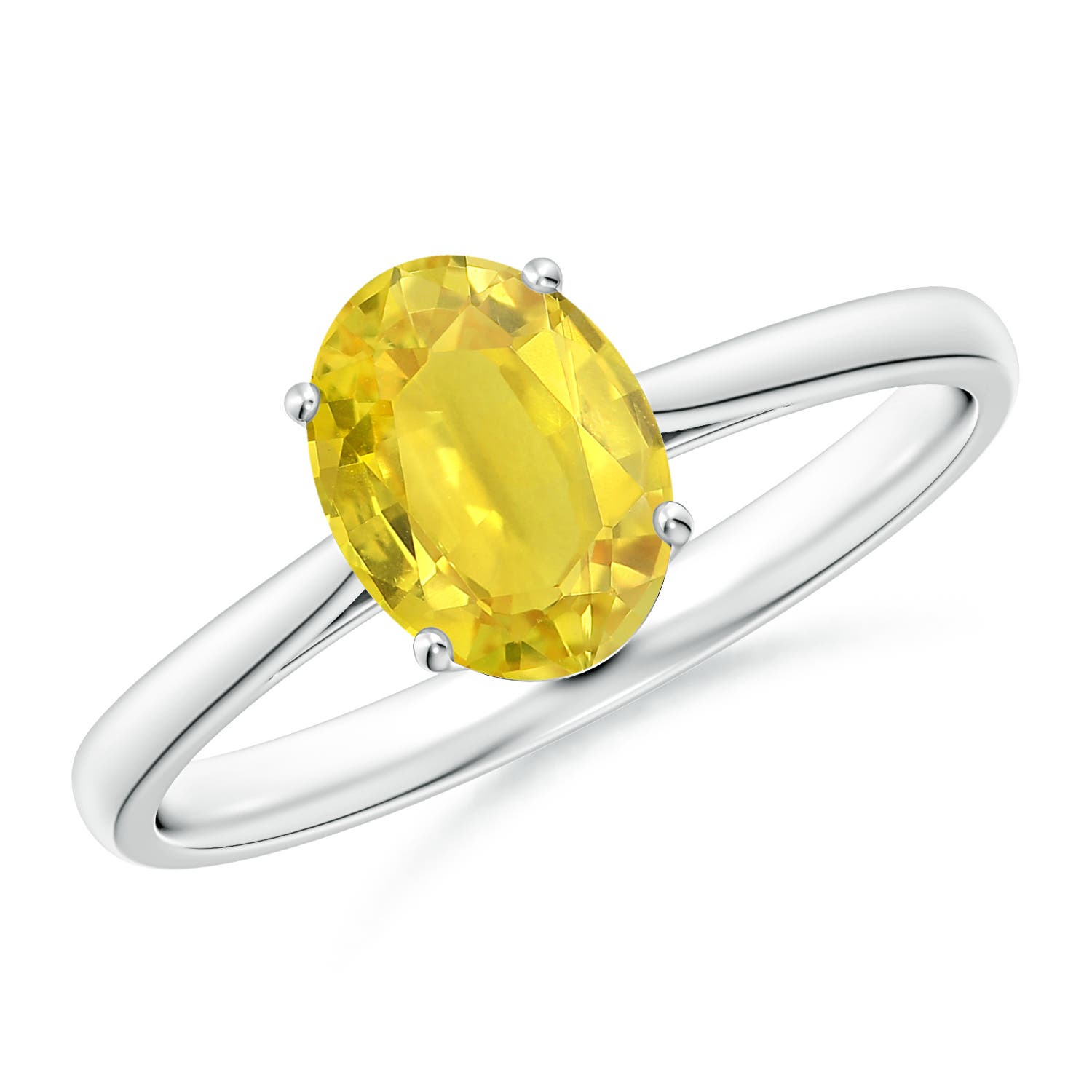 AA - Yellow Sapphire / 1.5 CT / 14 KT White Gold