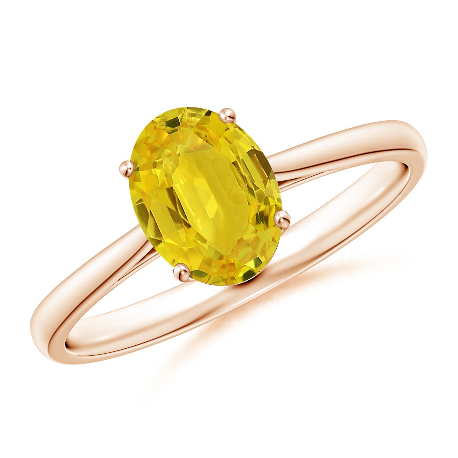 AAA - Yellow Sapphire / 1.5 CT / 14 KT Rose Gold