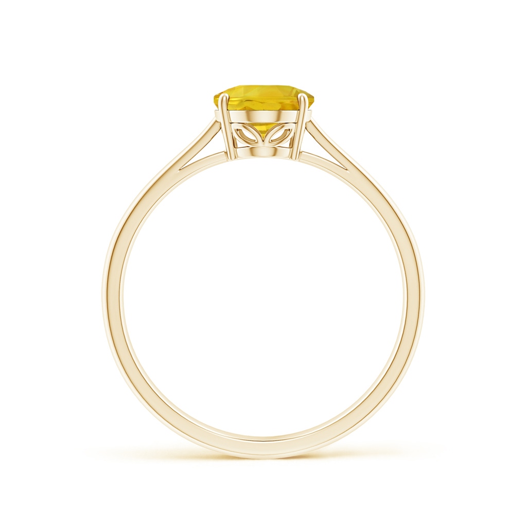 8x6mm AAA Oval Solitaire Yellow Sapphire Cocktail Ring in Yellow Gold Side-1