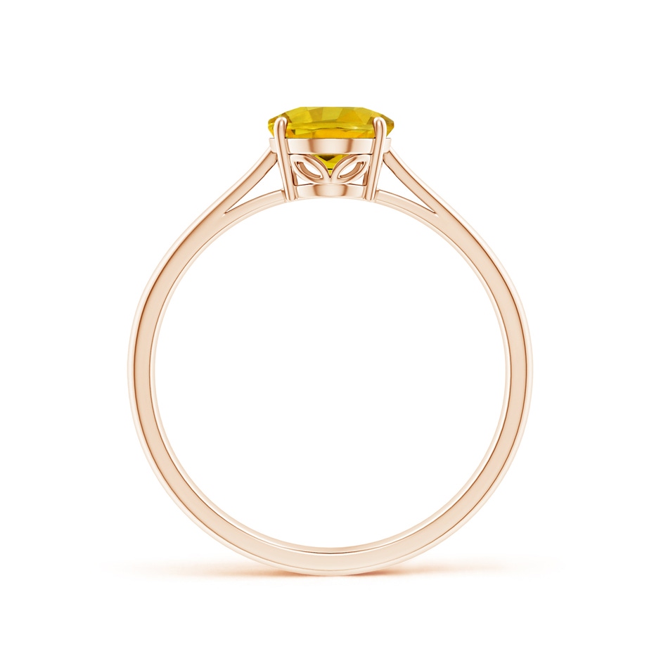 8x6mm AAAA Oval Solitaire Yellow Sapphire Cocktail Ring in Rose Gold side 199