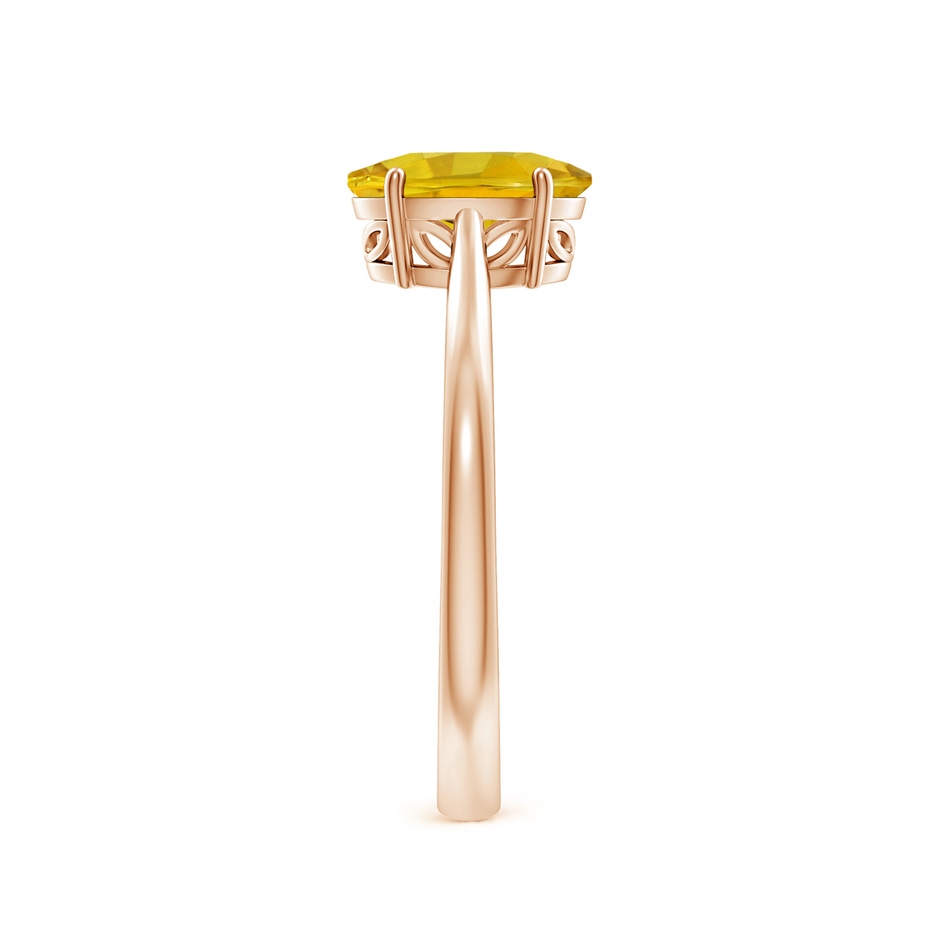 8x6mm AAAA Oval Solitaire Yellow Sapphire Cocktail Ring in Rose Gold side 299
