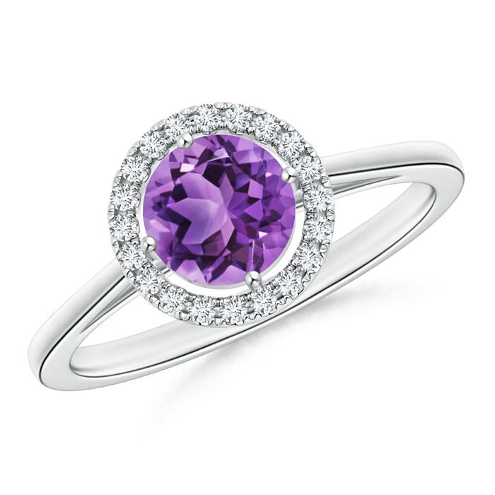 AA - Amethyst / 0.92 CT / 14 KT White Gold