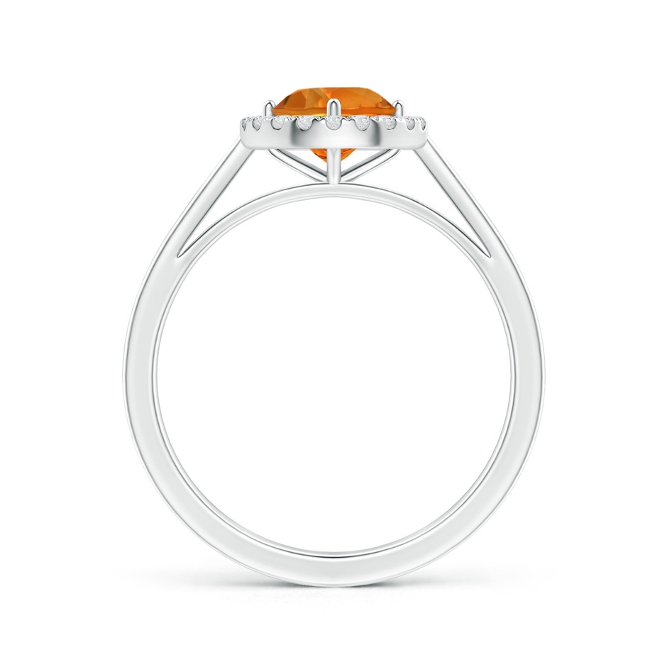 6mm AAAA Floating Round Citrine Ring with Diamond Halo in P950 Platinum side-1