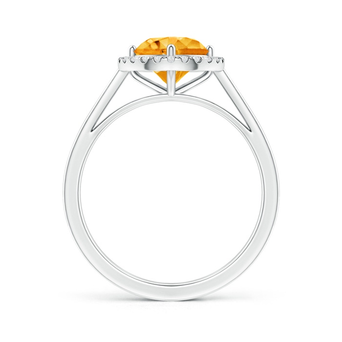 7mm AAAA Floating Round Citrine Ring with Diamond Halo in P950 Platinum side-1