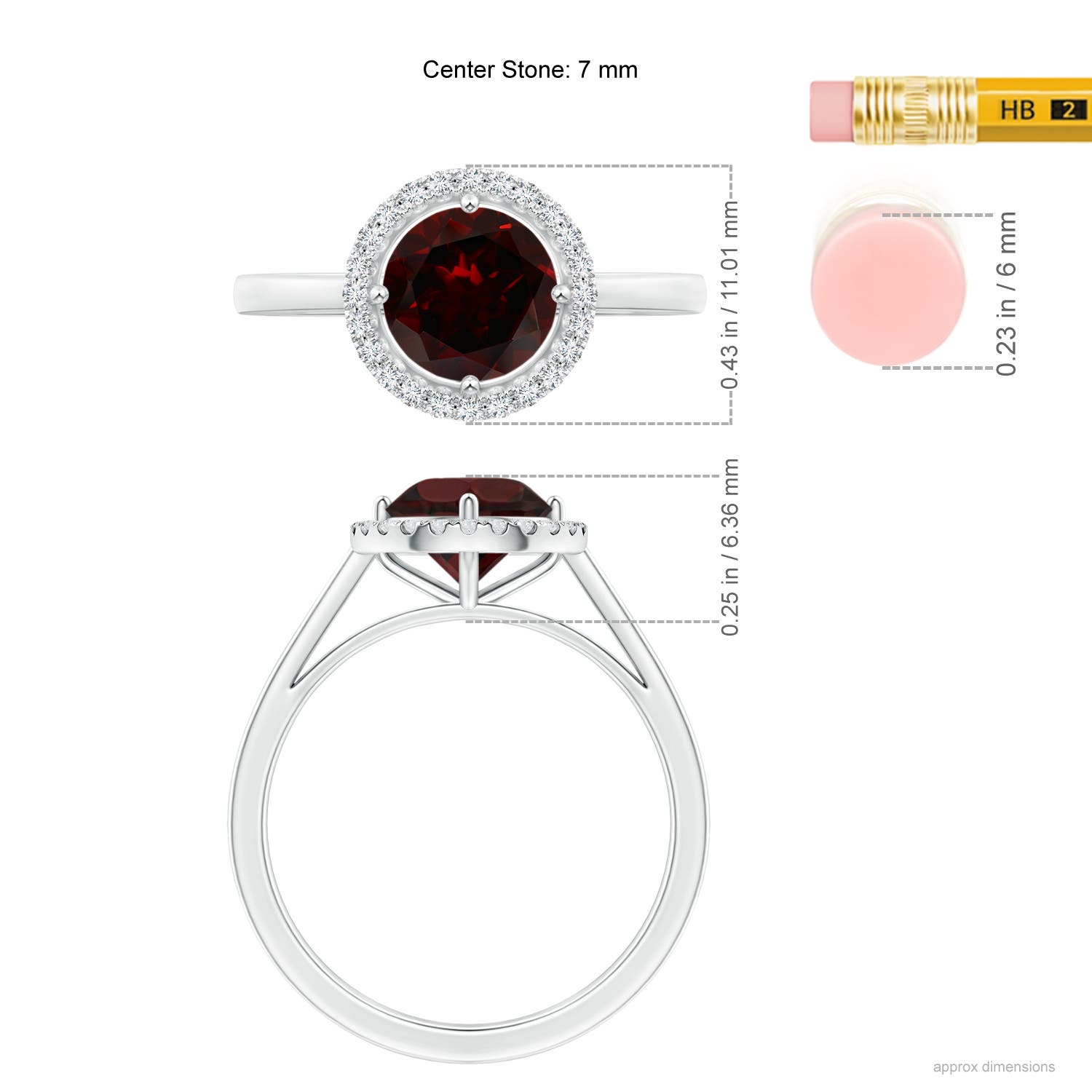 A - Garnet / 1.64 CT / 14 KT White Gold