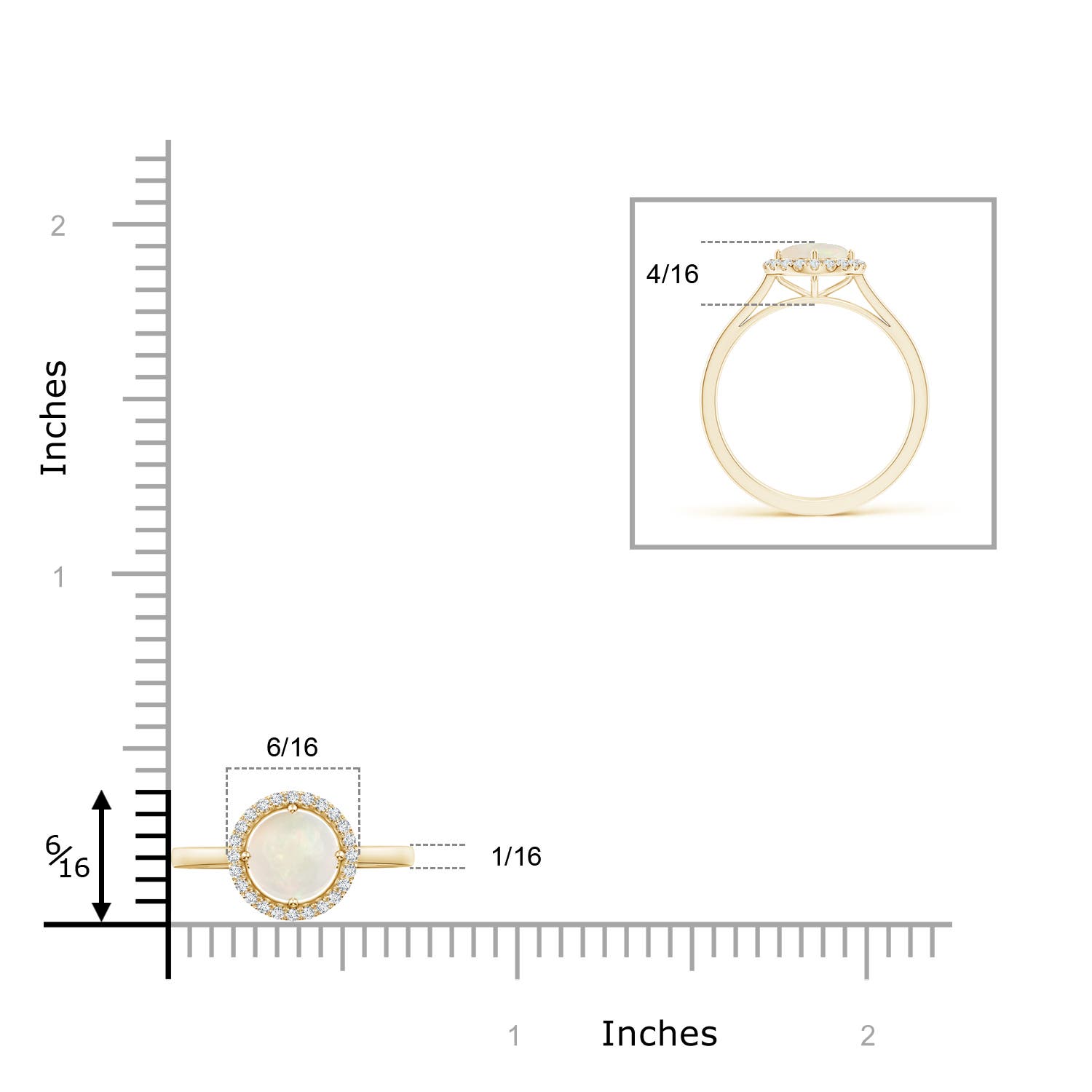 A - Opal / 0.62 CT / 14 KT Yellow Gold