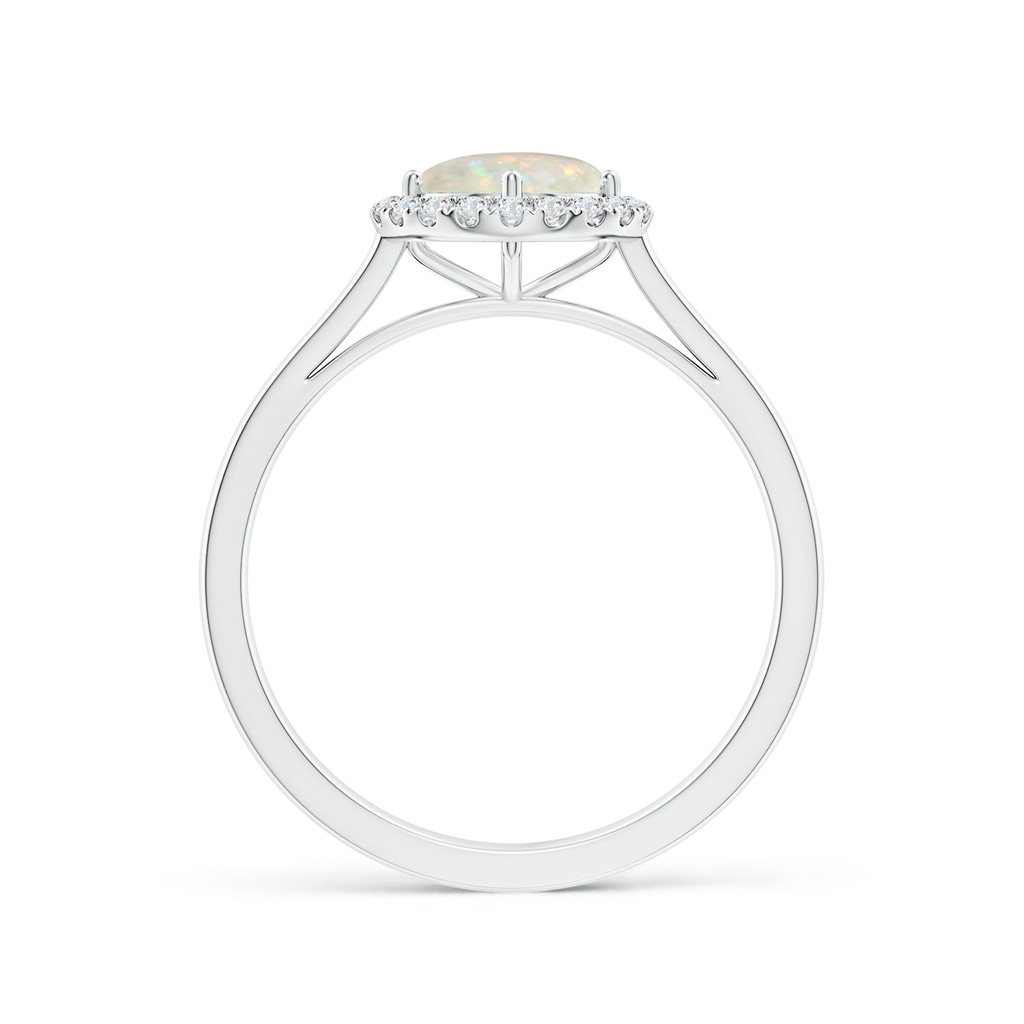 6mm AAA Floating Round Opal Ring with Diamond Halo in P950 Platinum - side_1