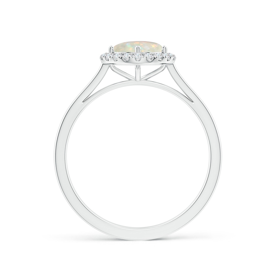 6mm AAA Floating Round Opal Ring with Diamond Halo in P950 Platinum side-1