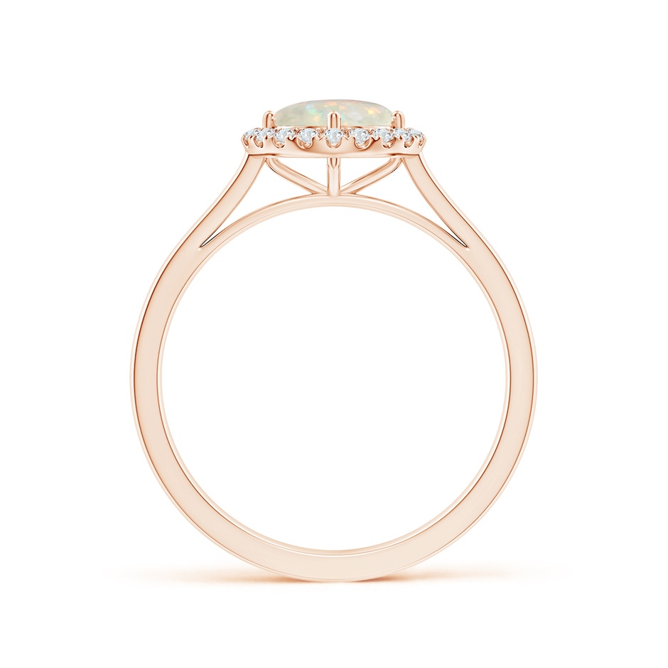 6mm AAA Floating Round Opal Ring with Diamond Halo in Rose Gold side-1