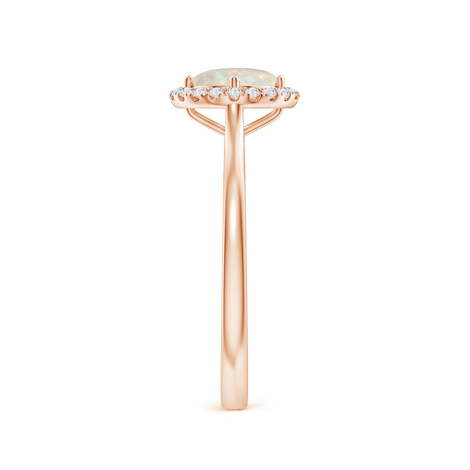6mm AAA Floating Round Opal Ring with Diamond Halo in Rose Gold side-2