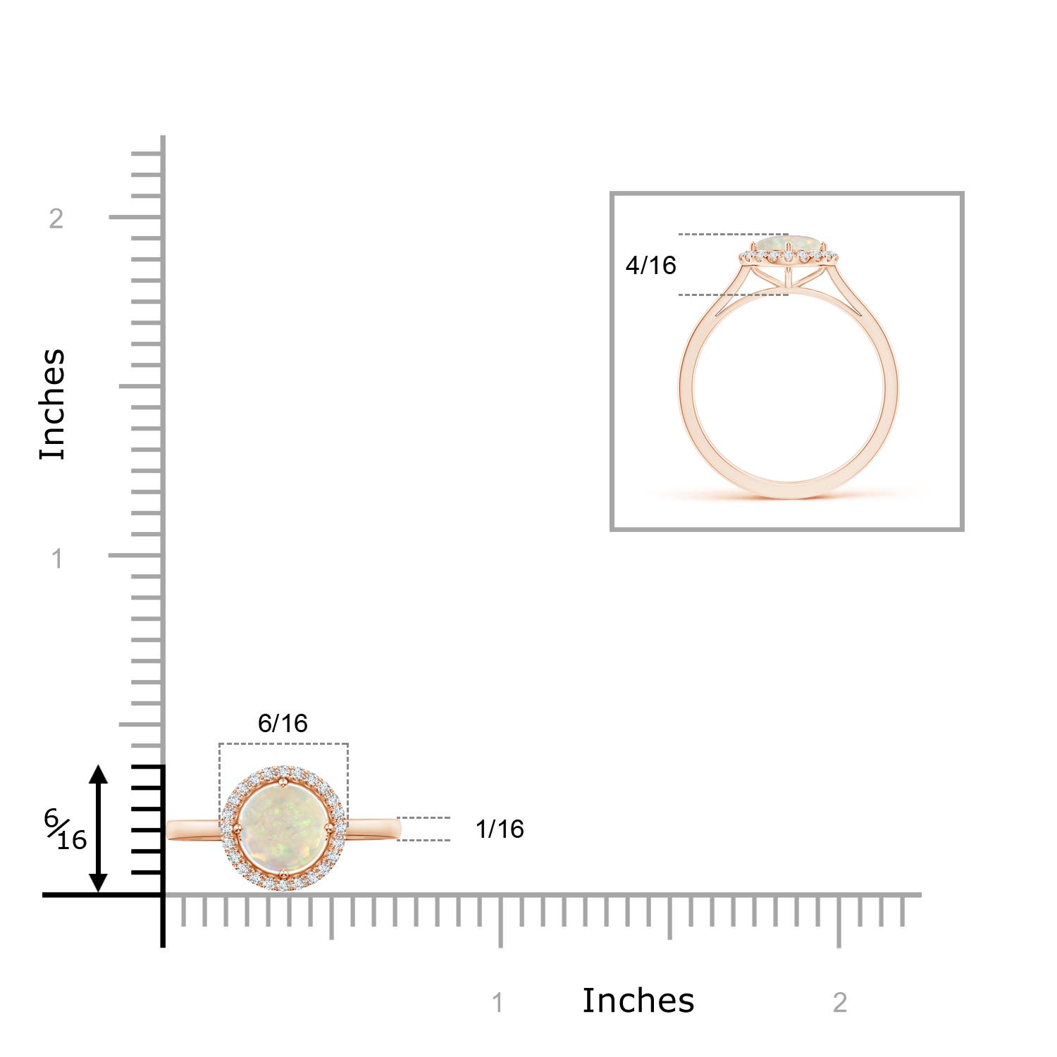 AAA - Opal / 0.62 CT / 14 KT Rose Gold