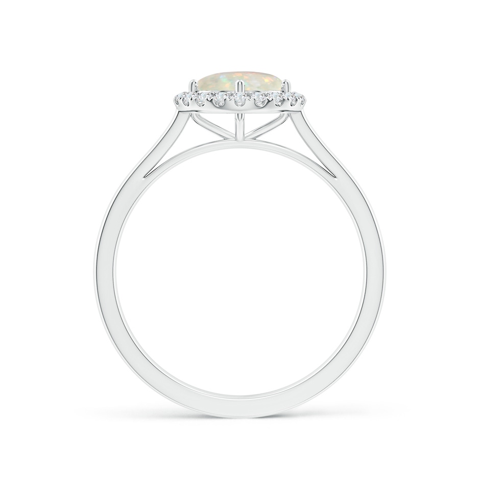 6mm AAA Floating Round Opal Ring with Diamond Halo in White Gold side-1