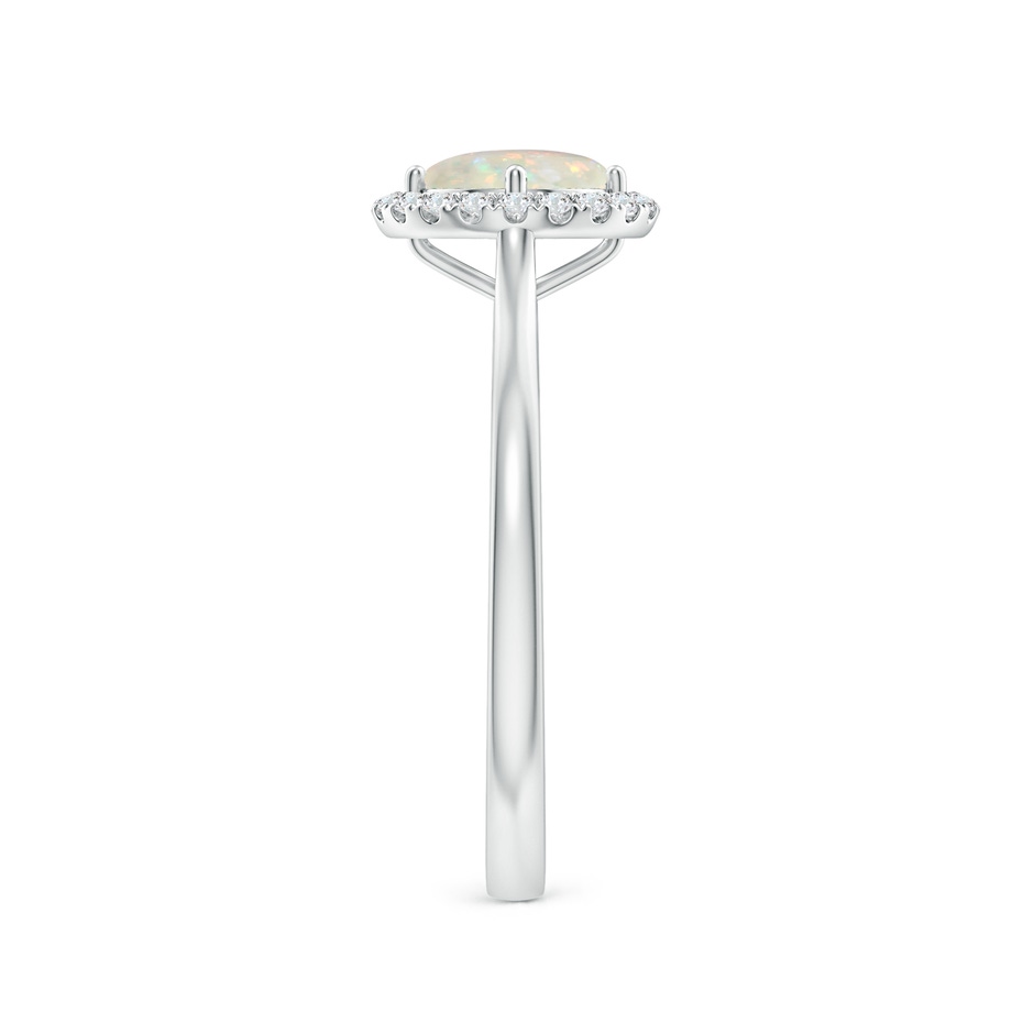 6mm AAA Floating Round Opal Ring with Diamond Halo in White Gold side-2